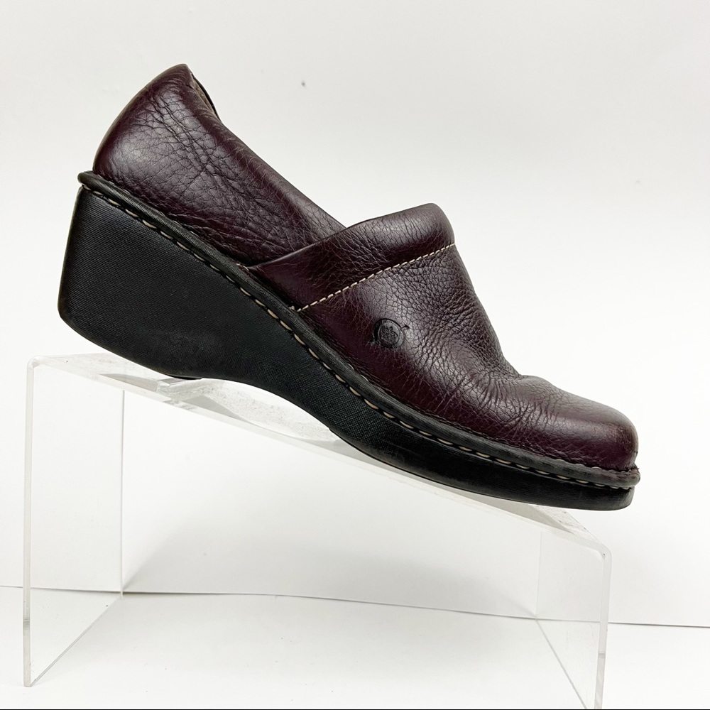 Born Brown Leather Comfort Clog Size 8 - Picture 7 of 8